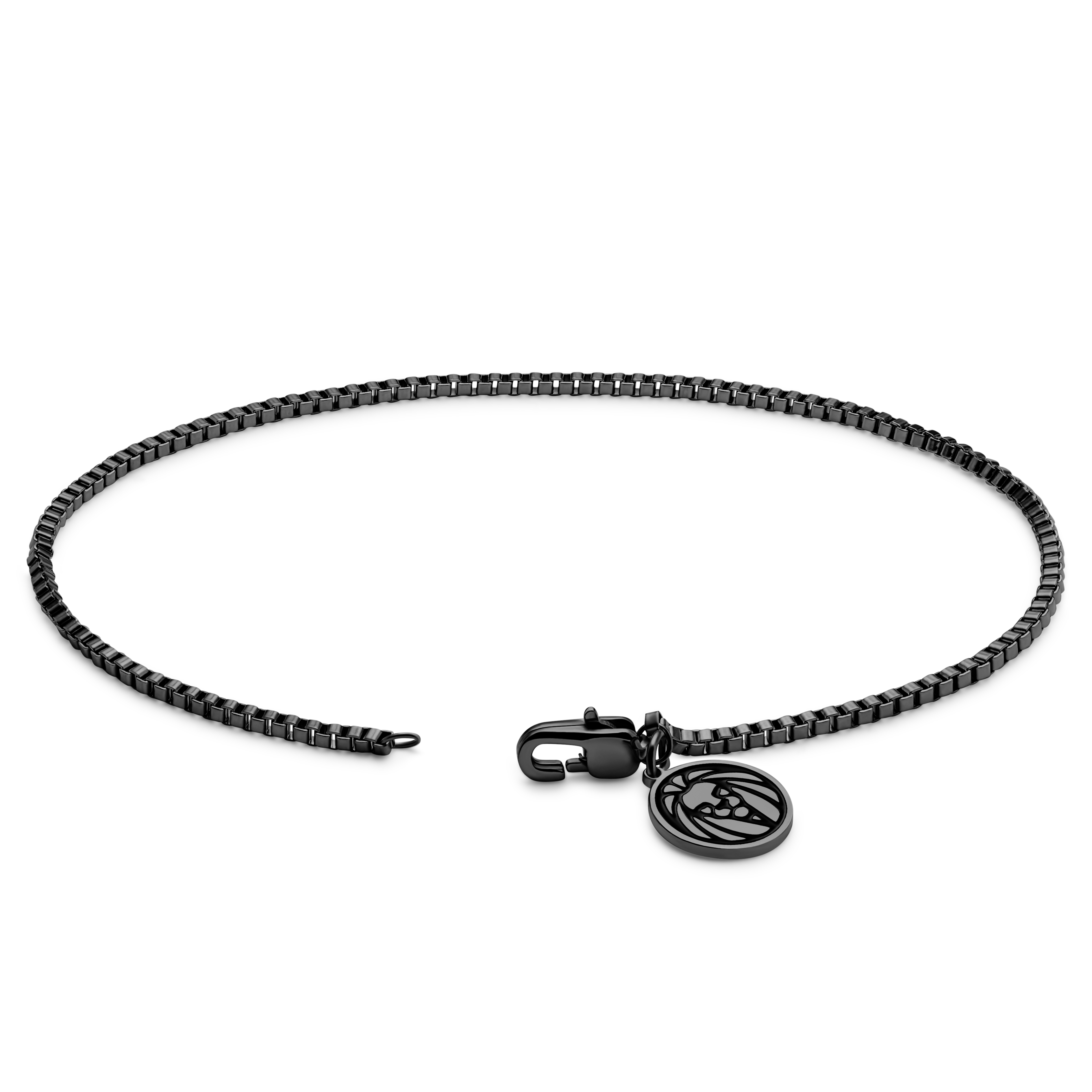 Essentials | Pulsera de cadena de caja en negro metalizado de 1 mm - 3