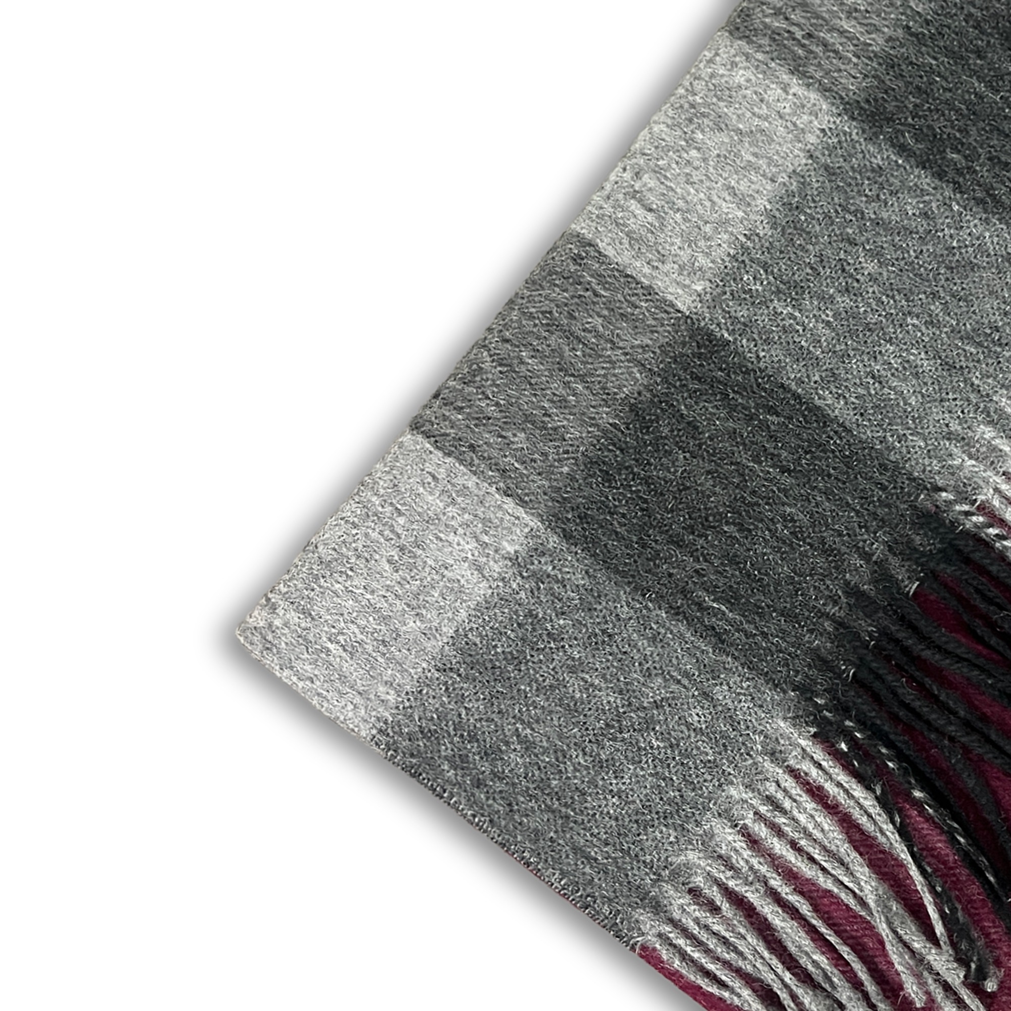 Aurora | Lilla & Grå Stribet Uld Tørklæde - 2