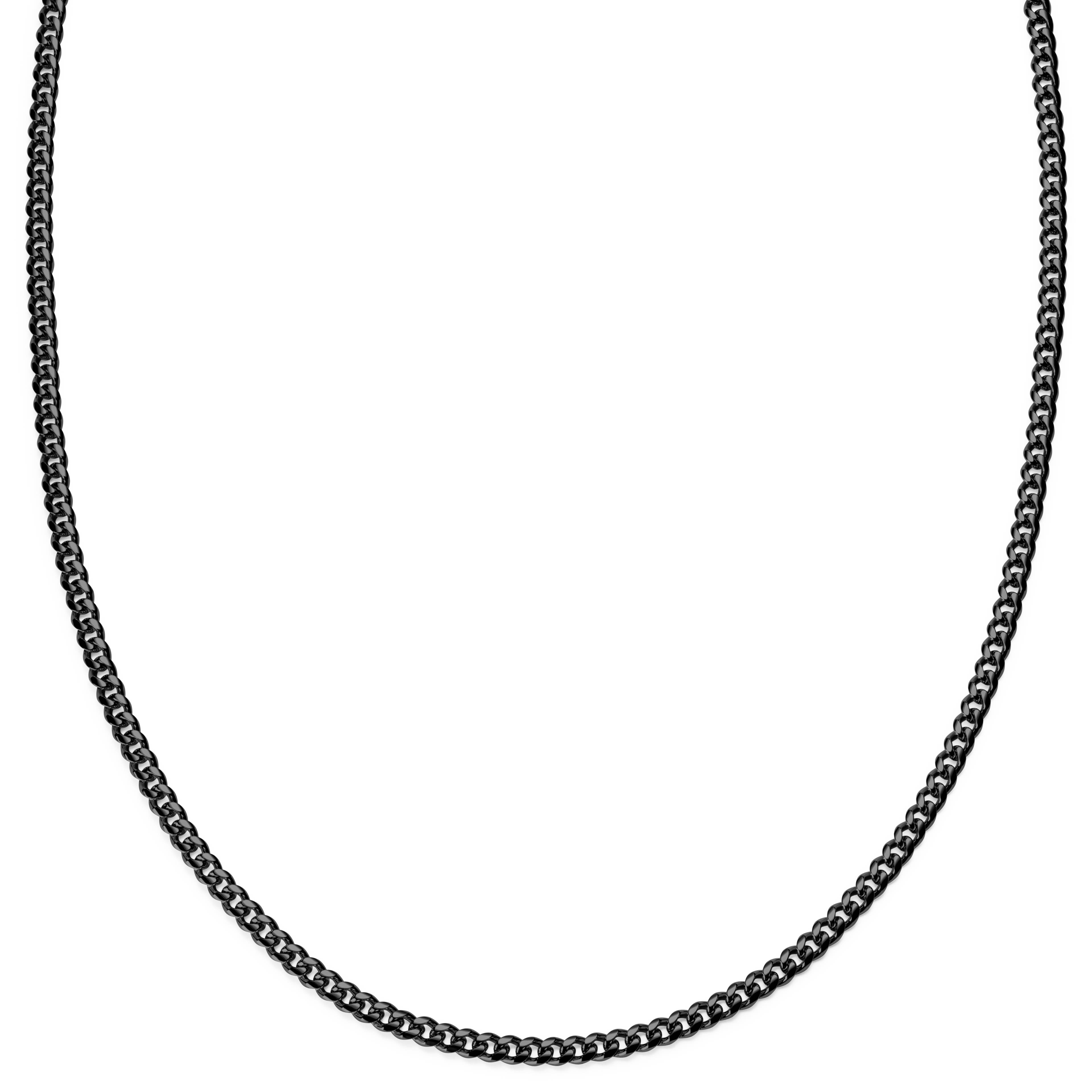 3 mm Black Chain Necklace
