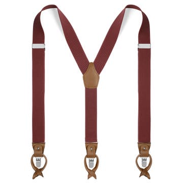 Wide Burgundy Convertible Suspenders