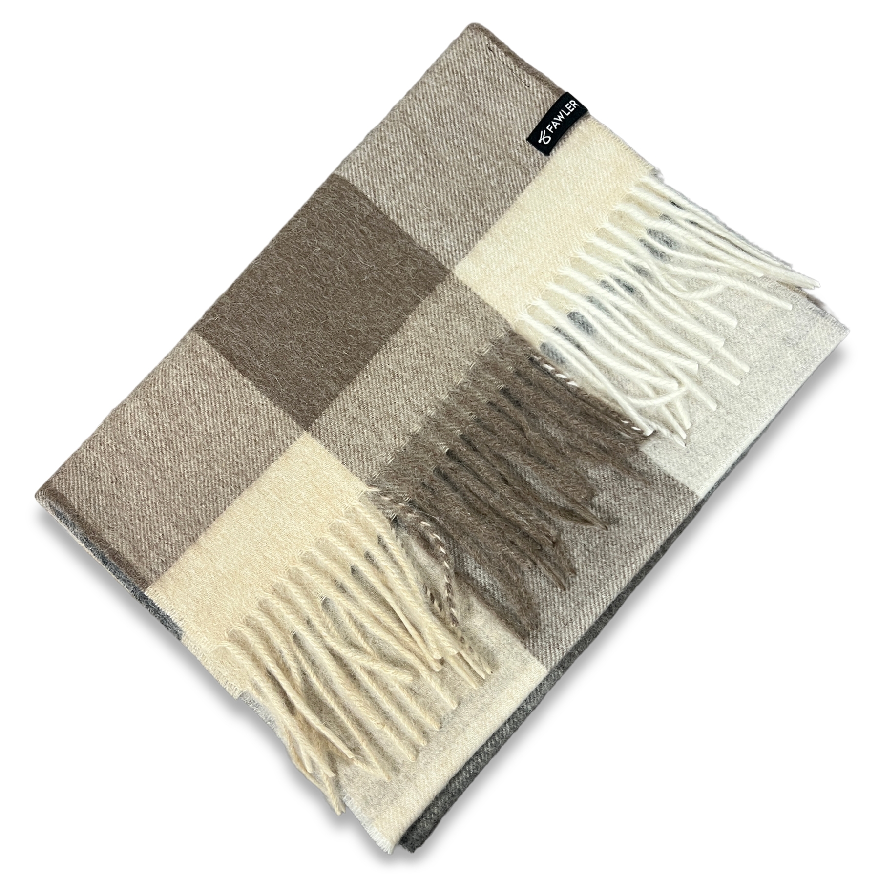 Aurora | Brun & Sand Ternet Lammeuld Tørklæde - 5