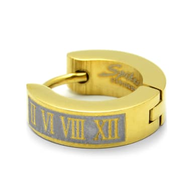Sentio | Gold-Tone Roman Numerals Hoop Earring Sentio | Gold-Tone Roman Numerals Hoop Earring