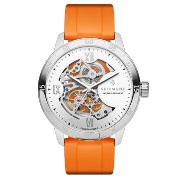 Dante II | Orange Skeleton Watch with Rubber Straps Dante II | Orange Skeleton Watch with Rubber Straps