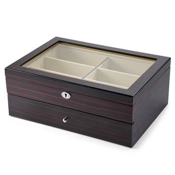 Coffret de rangement pour lunettes de soleil à 2 niveaux - 12 paires Coffret de rangement pour lunettes de soleil à 2 niveaux - 12 paires