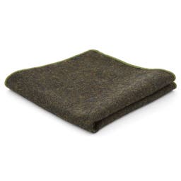 Dark Green Wool Pocket Square
