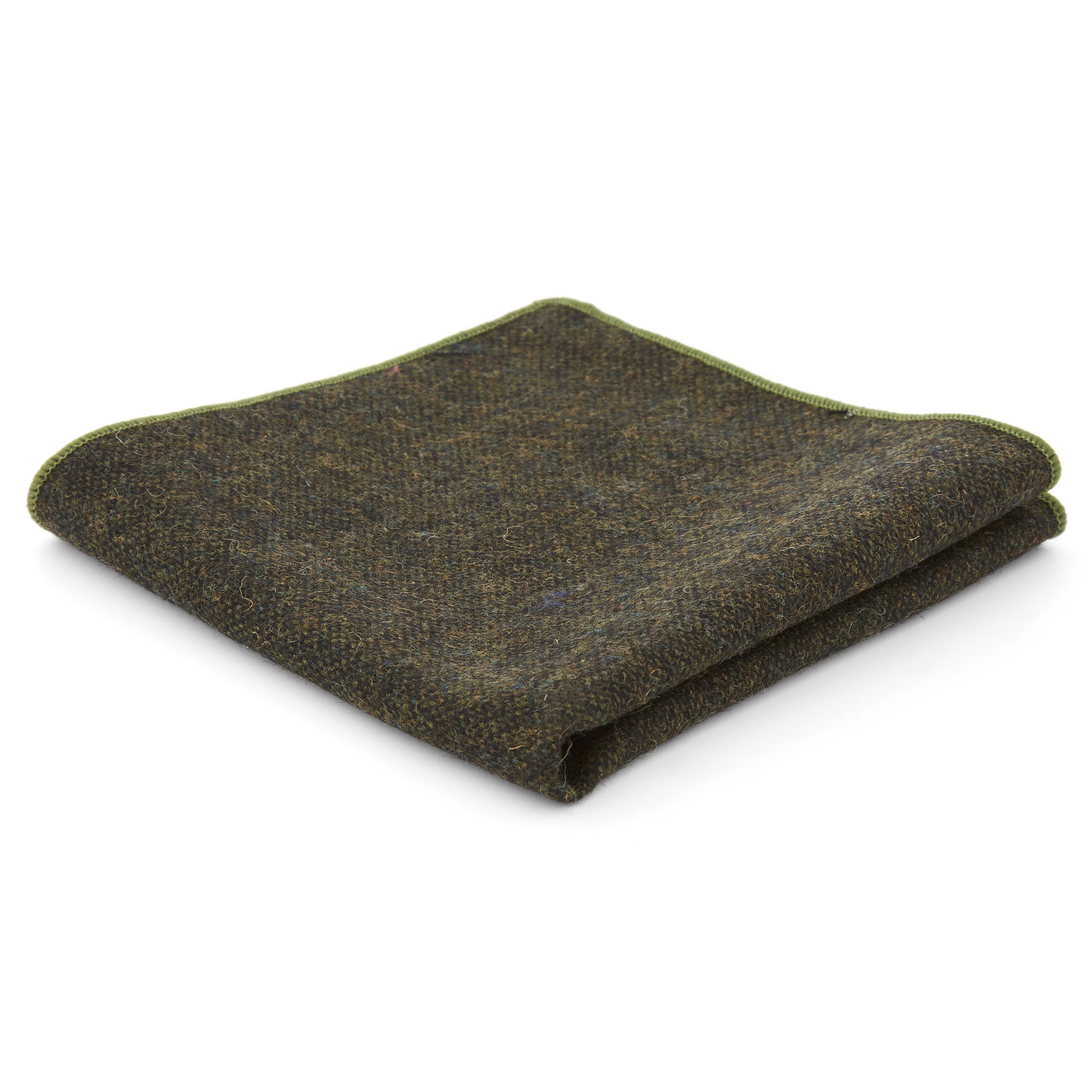 Тъмнозелена вълнена кърпичка за сако