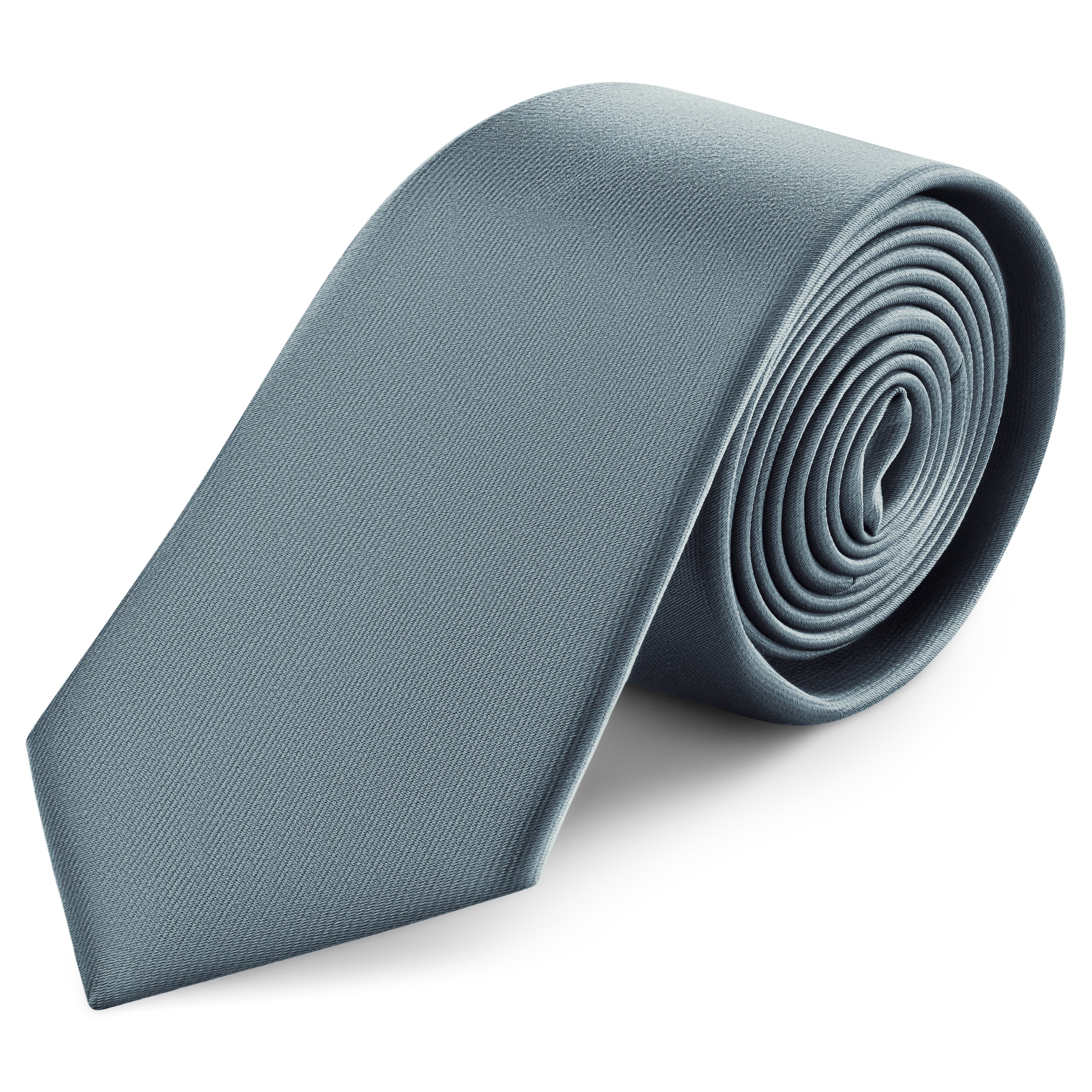 8 cm Rauchgraue Satin Krawatte