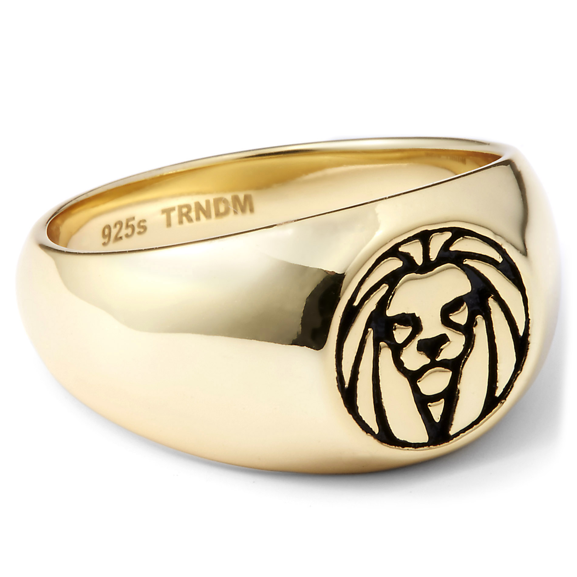 Lev srebrn prstan 925 z zlatim premazom - 3