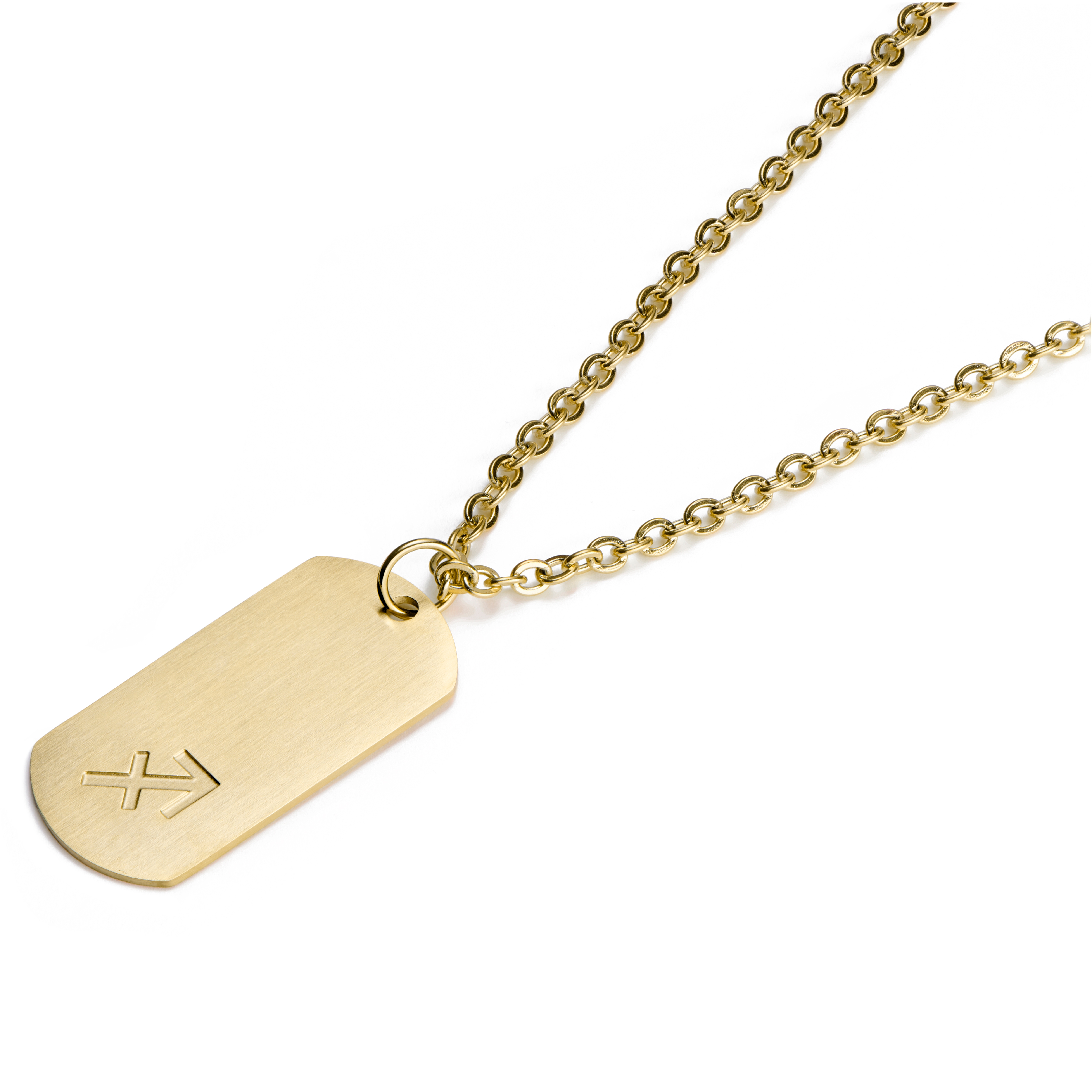 Oceľový náhrdelník s hviezdnym znamením Strelca v zlatej farbe - 5