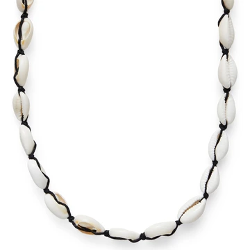 Cowrie | Drift kestaga kaelakee musta nööriga Cowrie | Drift kestaga kaelakee musta nööriga