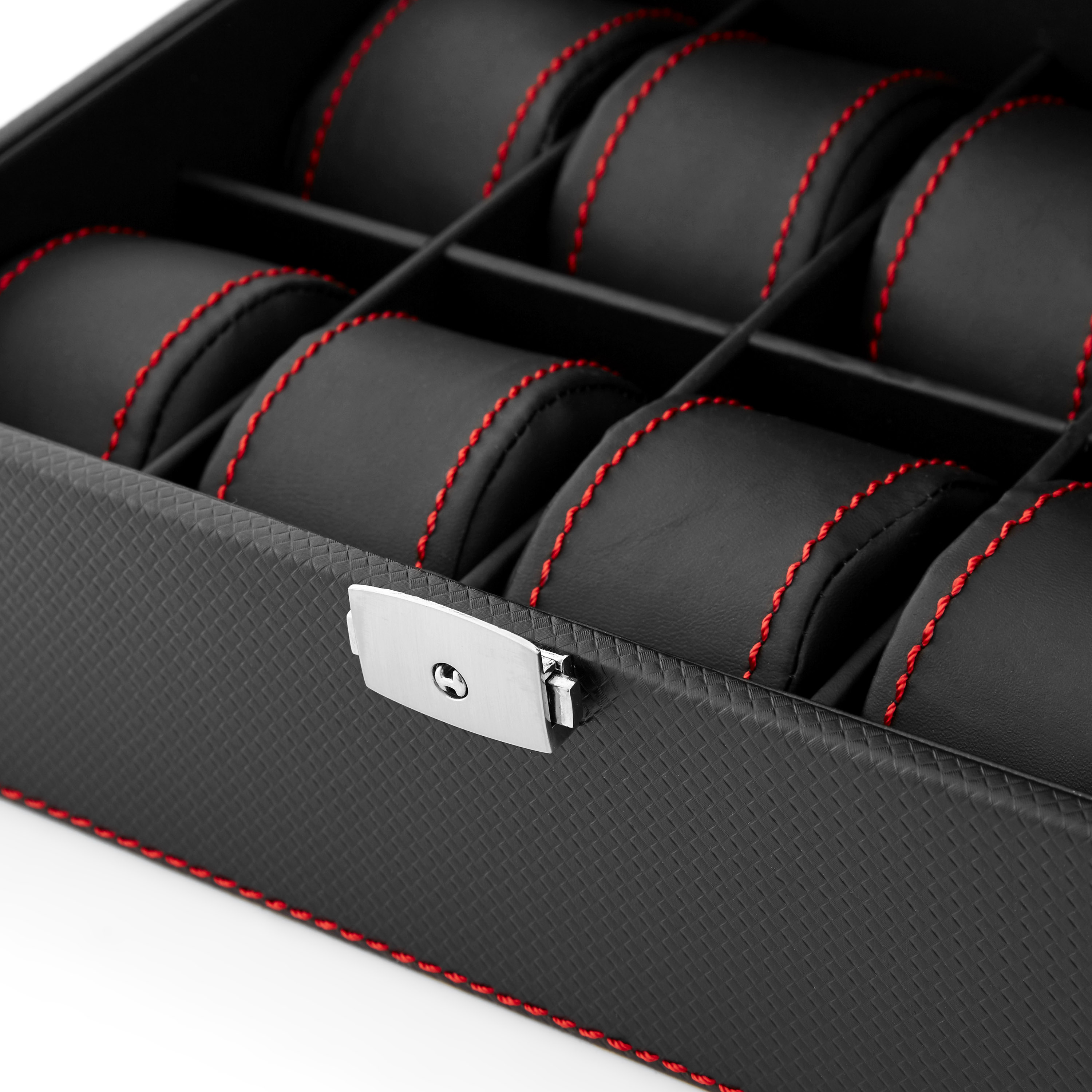 Simply Black Faux Leather Watch Case - 10 Watches - 4