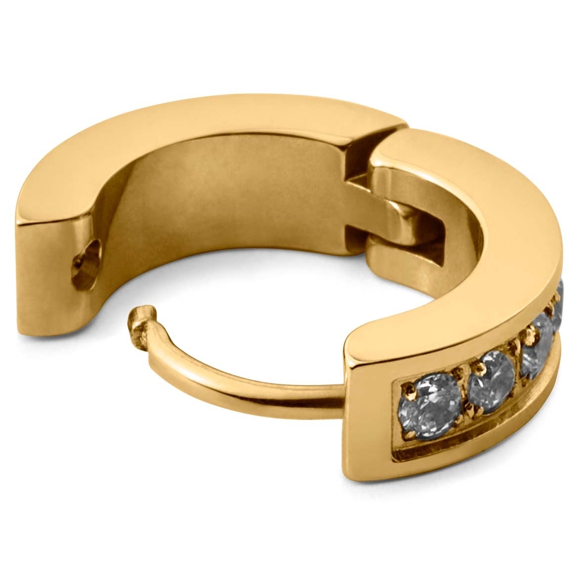 Floyd | Gold-Tone Zirconia Hoop Earring - 3