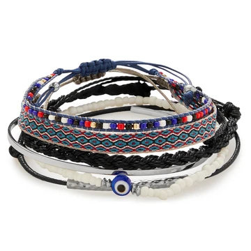 Amalfi | Trapani conjunto de 6 pulseras antracita Amalfi | Trapani conjunto de 6 pulseras antracita
