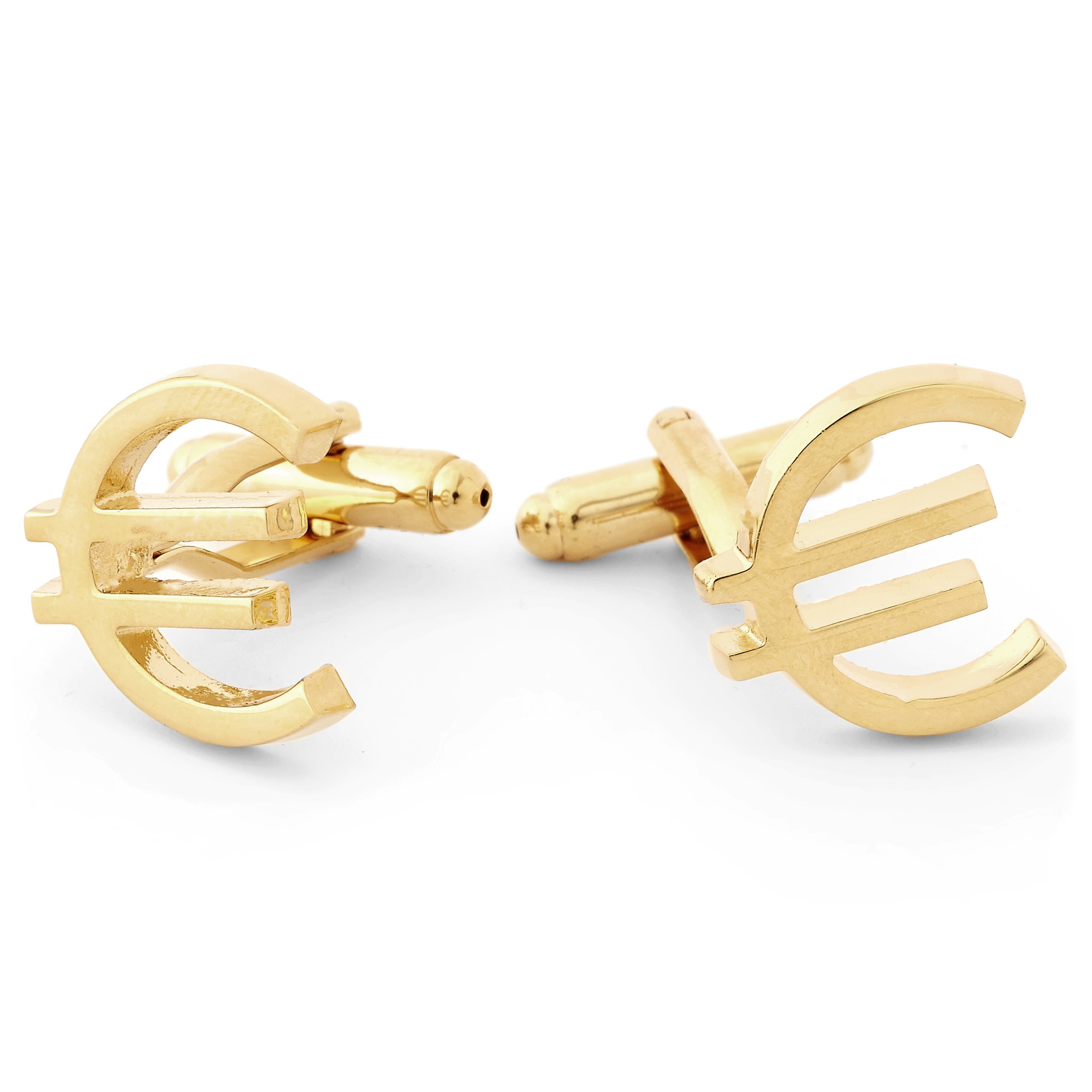 Gemelos dorados con símbolo del euro