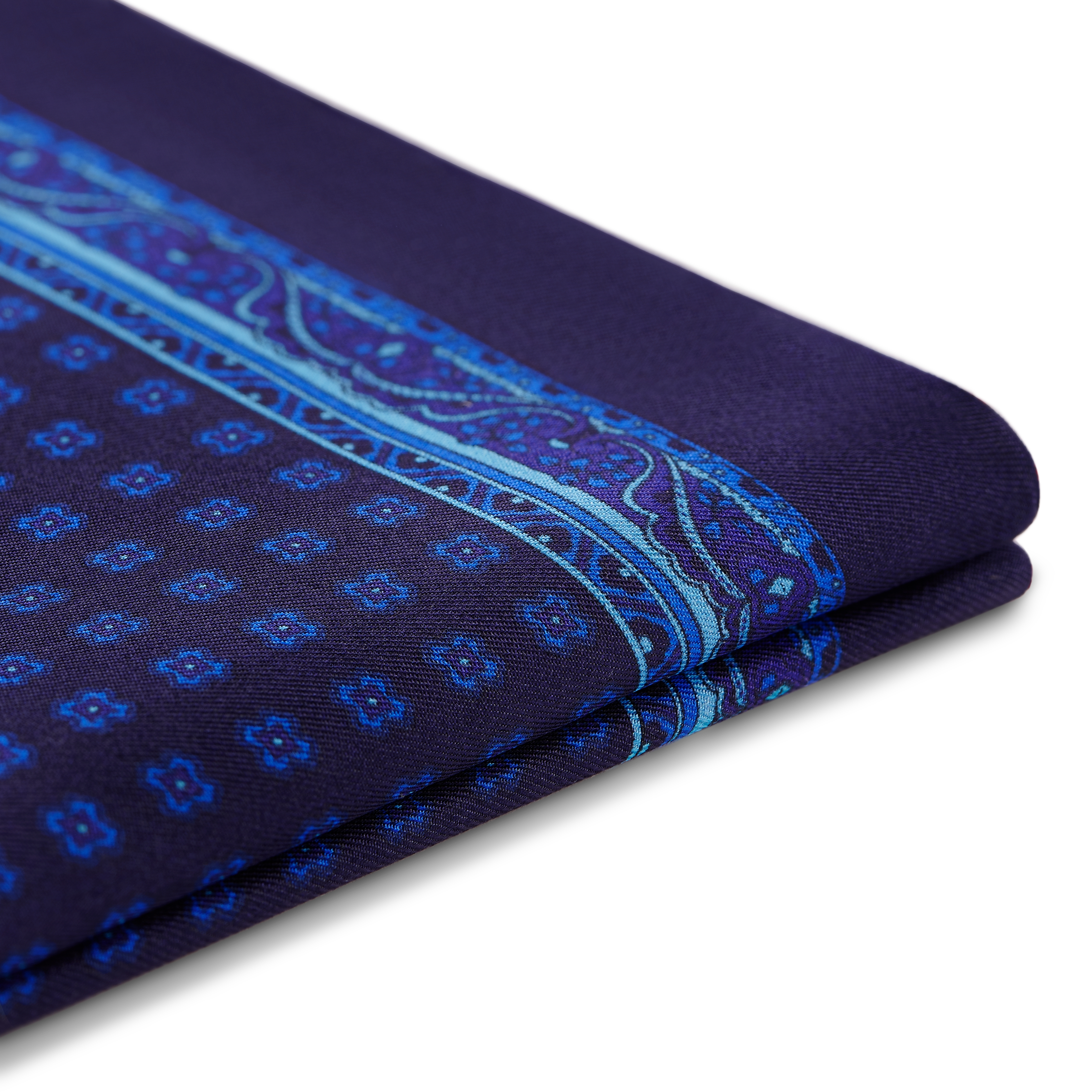 Elegio | Pañuelo de bolsillo reversible de seda con lunares en azul y rojo - 4