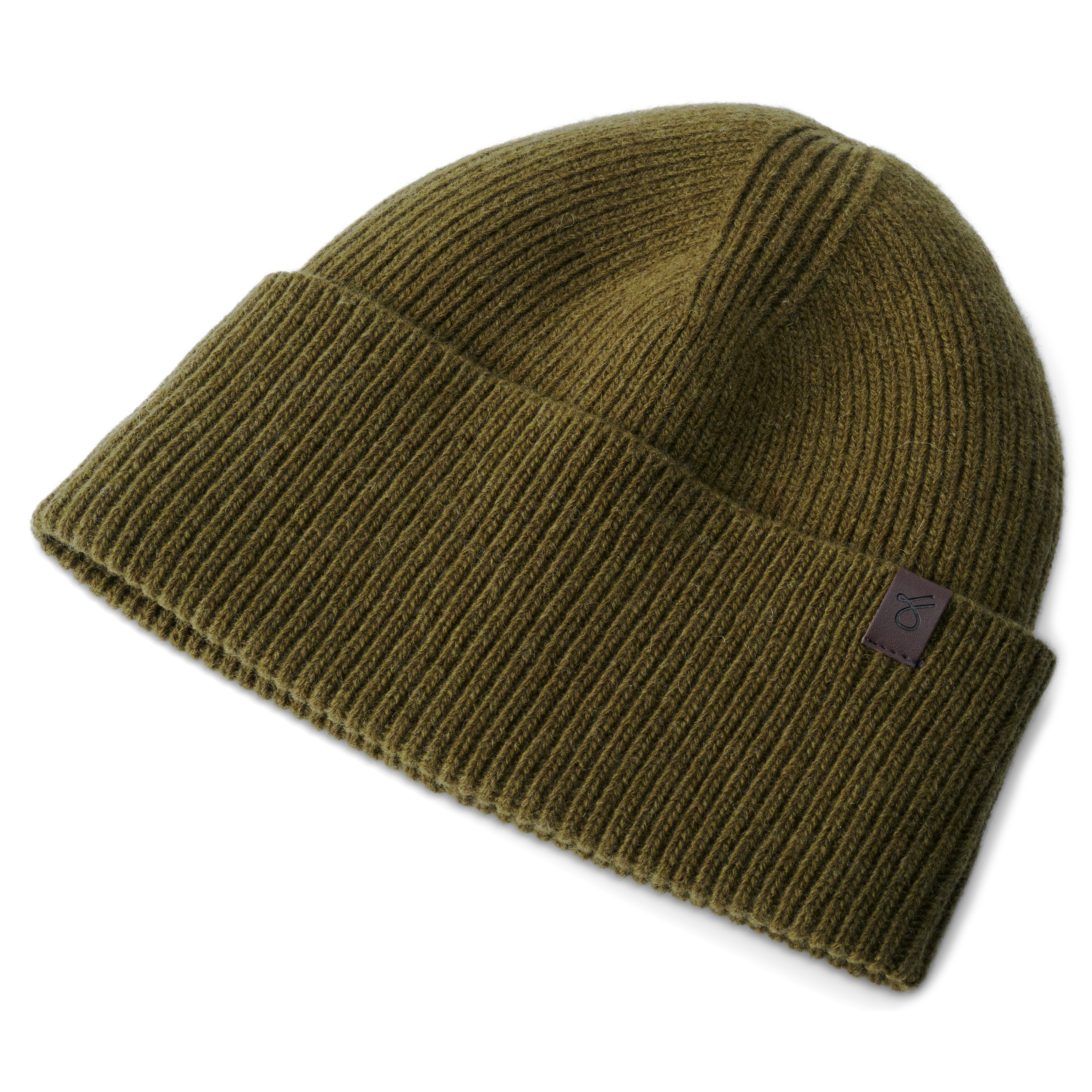 Army Green Recycled Wool Cuffed Beanie - 6