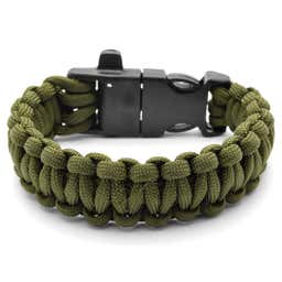 Green Firestarter Paracord Steel Bracelet