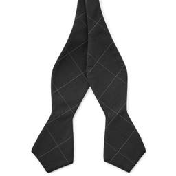 Black Checkered Self-Tie Bow Tie