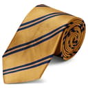 Navy Twin Stripe Gold Silk 8cm Tie Navy Twin Stripe Gold Silk 8cm Tie