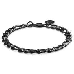 Essentials | 8 mm Gunmetal Black Figaro Chain Bracelet