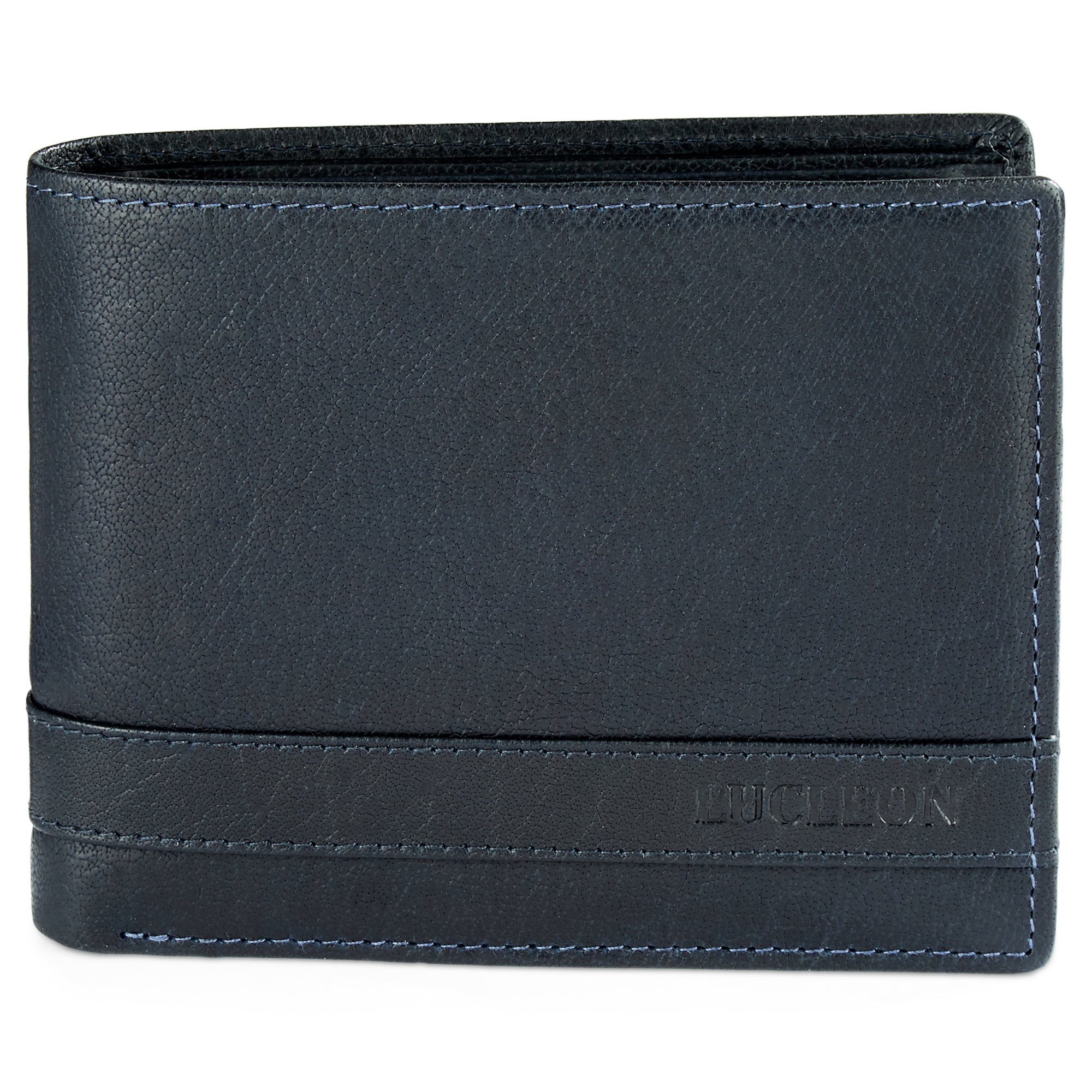 Cartera de cuero de lujo azul marino RFID Montreal - 3