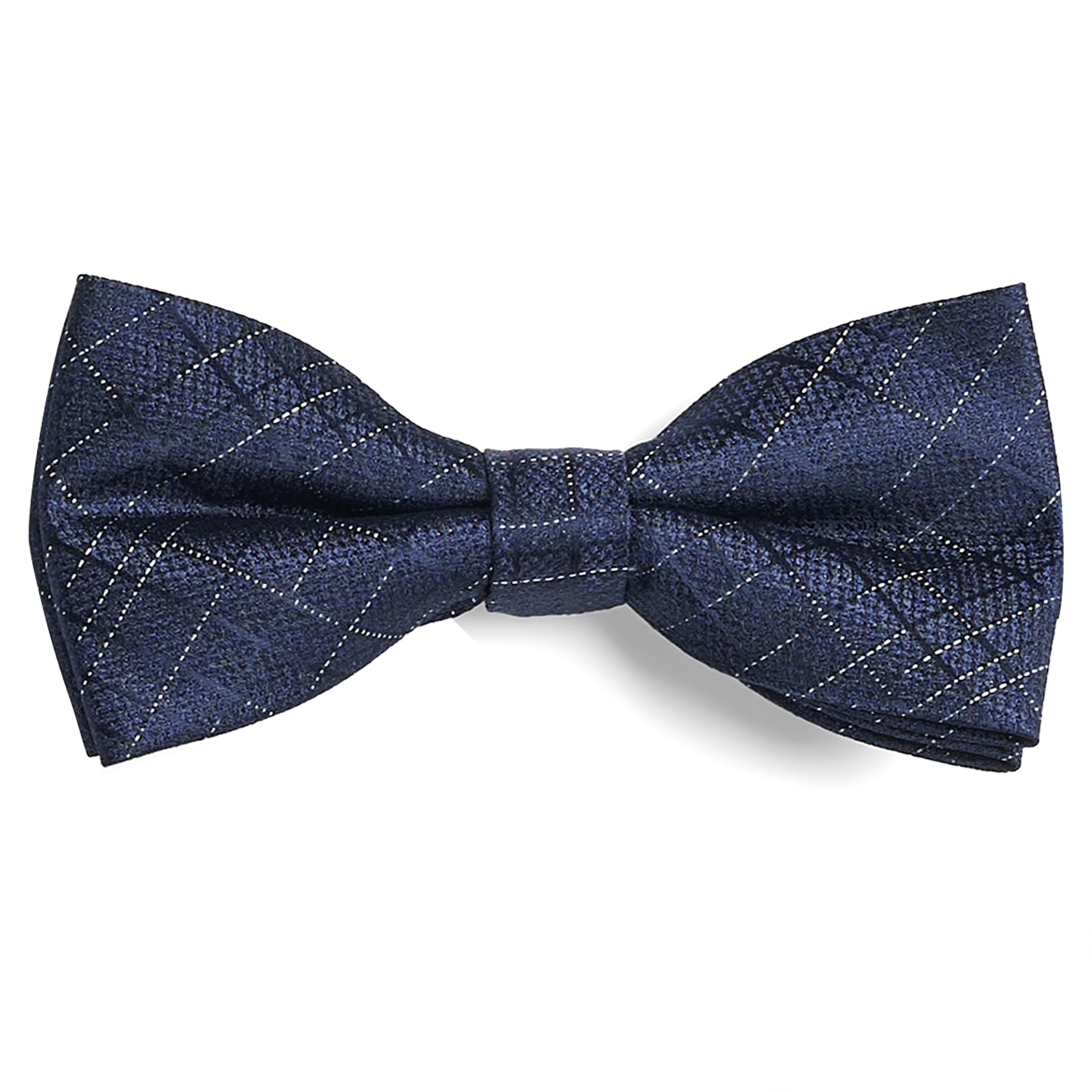 Royal Blue Irregular Checkered Pre-Tied Bow Tie - 1