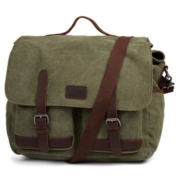 Tarpa | XL Olive Green & Dark Brown Canvas Camera Bag