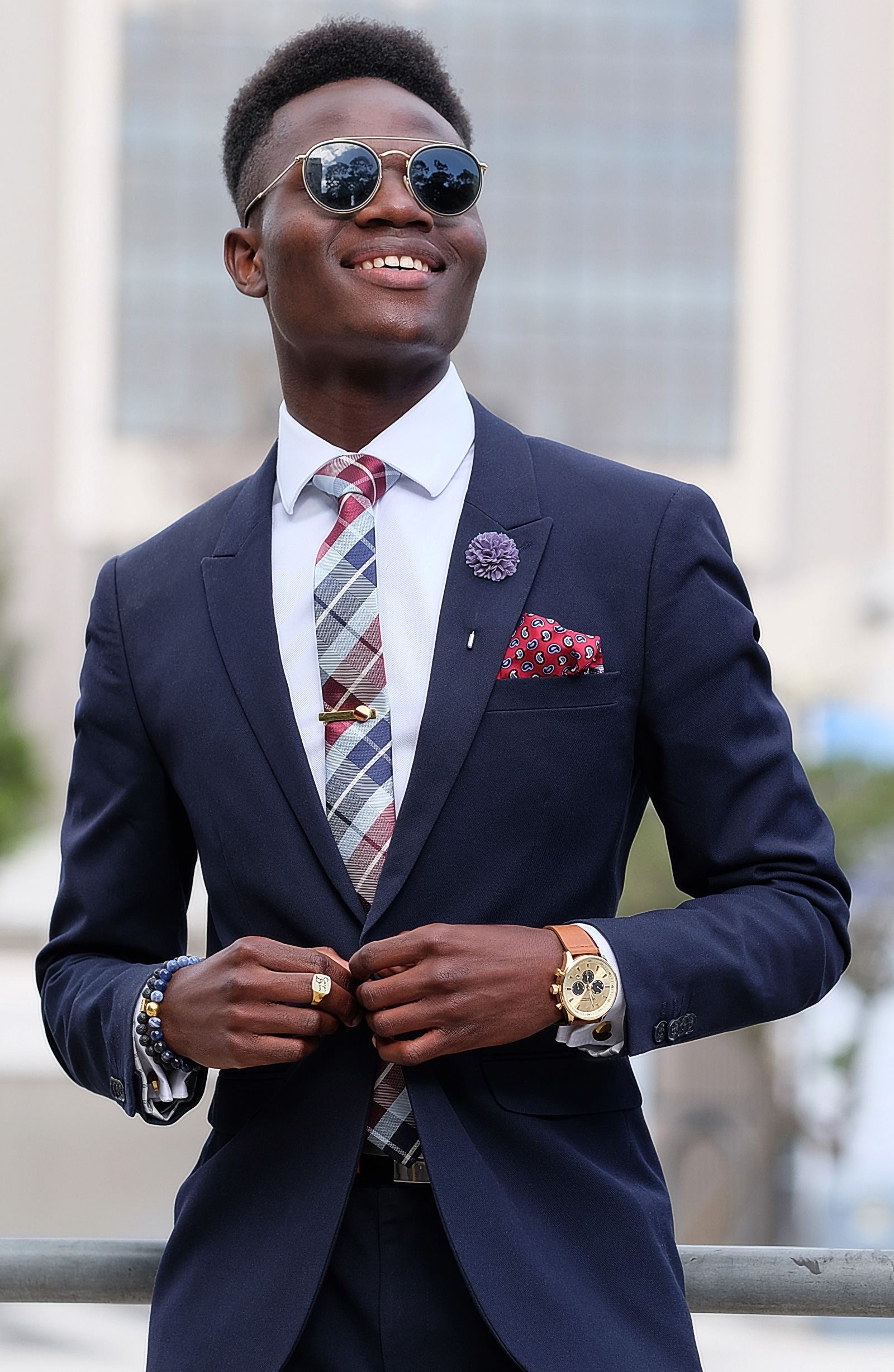 Spona do klopy s fialovou kvetinou - 4