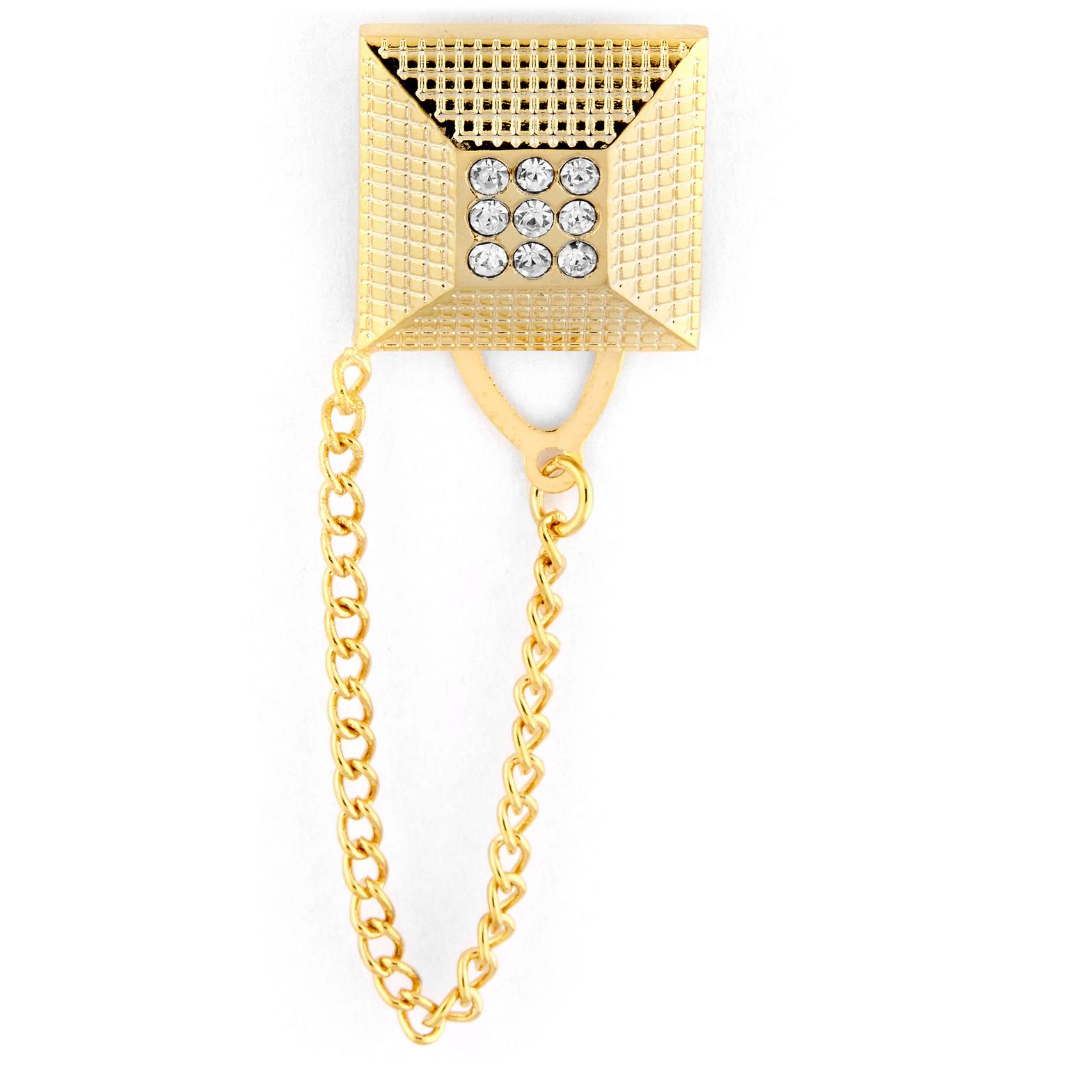 Spilla dorata con finti diamanti Spilla dorata con finti diamanti