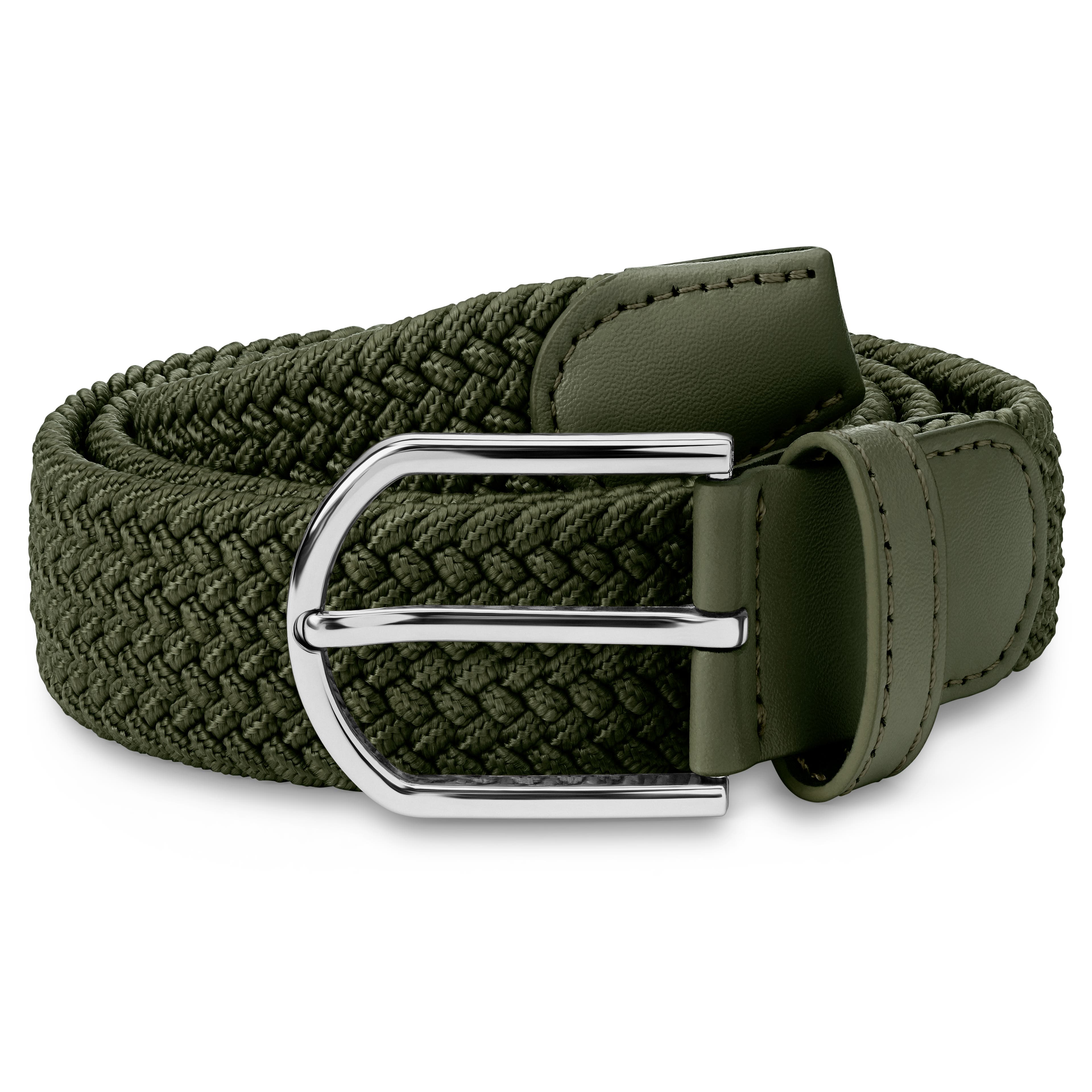 Green Elastic Knitted Canvas Belt Green Elastic Knitted Canvas Belt