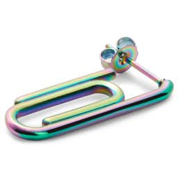 Floyd | Rainbow Stainless Steel Paperclip Stud Earring