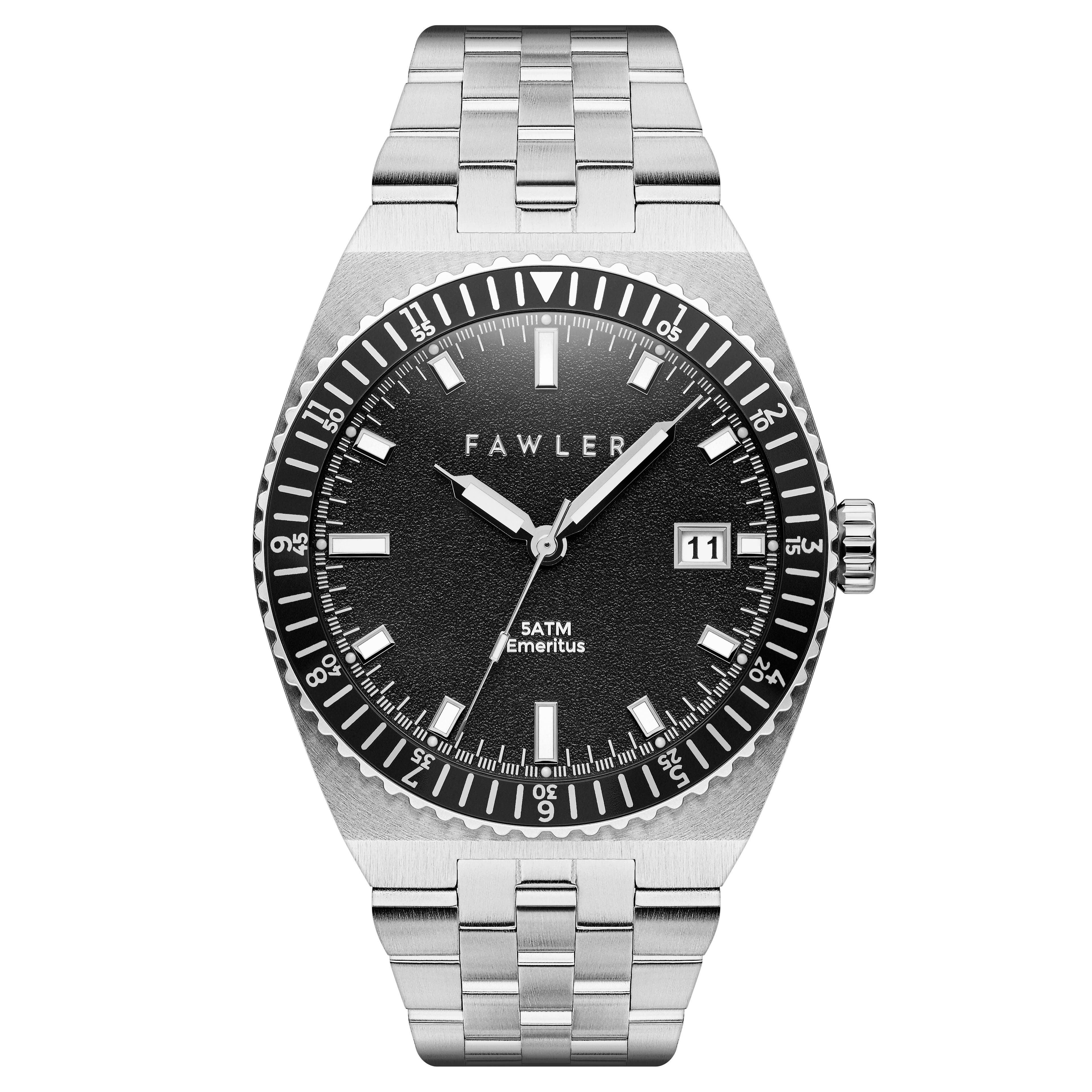 Emeritus | Black Bezel Stainless Steel Watch