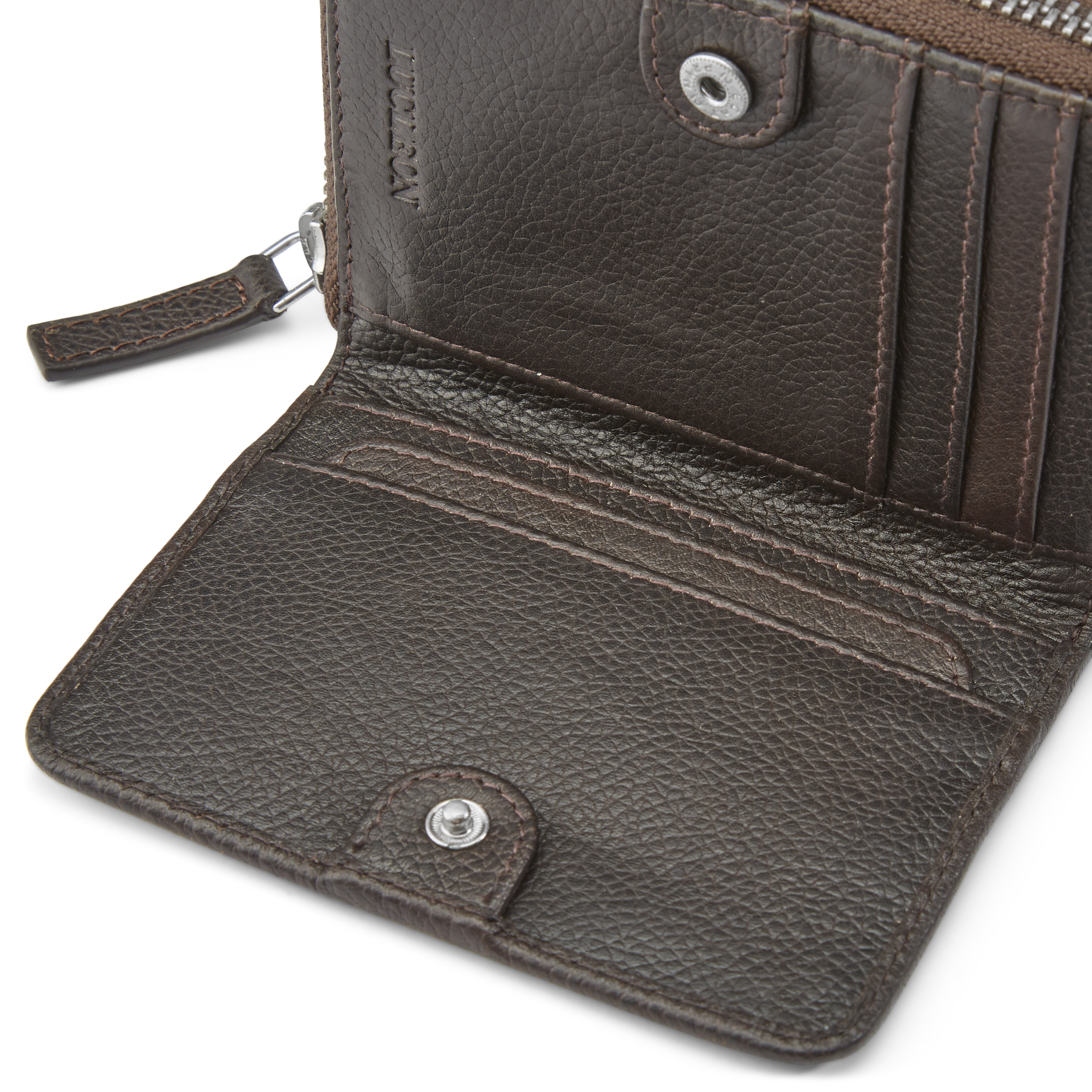 Cartera de cuero marrón oscuro con bloqueo RFID Lorn - 9
