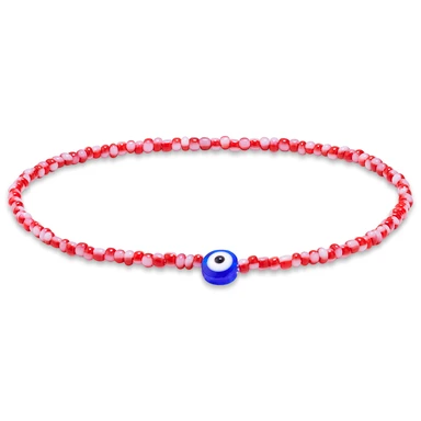 Amalfi | Rode kralenarmband met het boze oog Amalfi | Rode kralenarmband met het boze oog