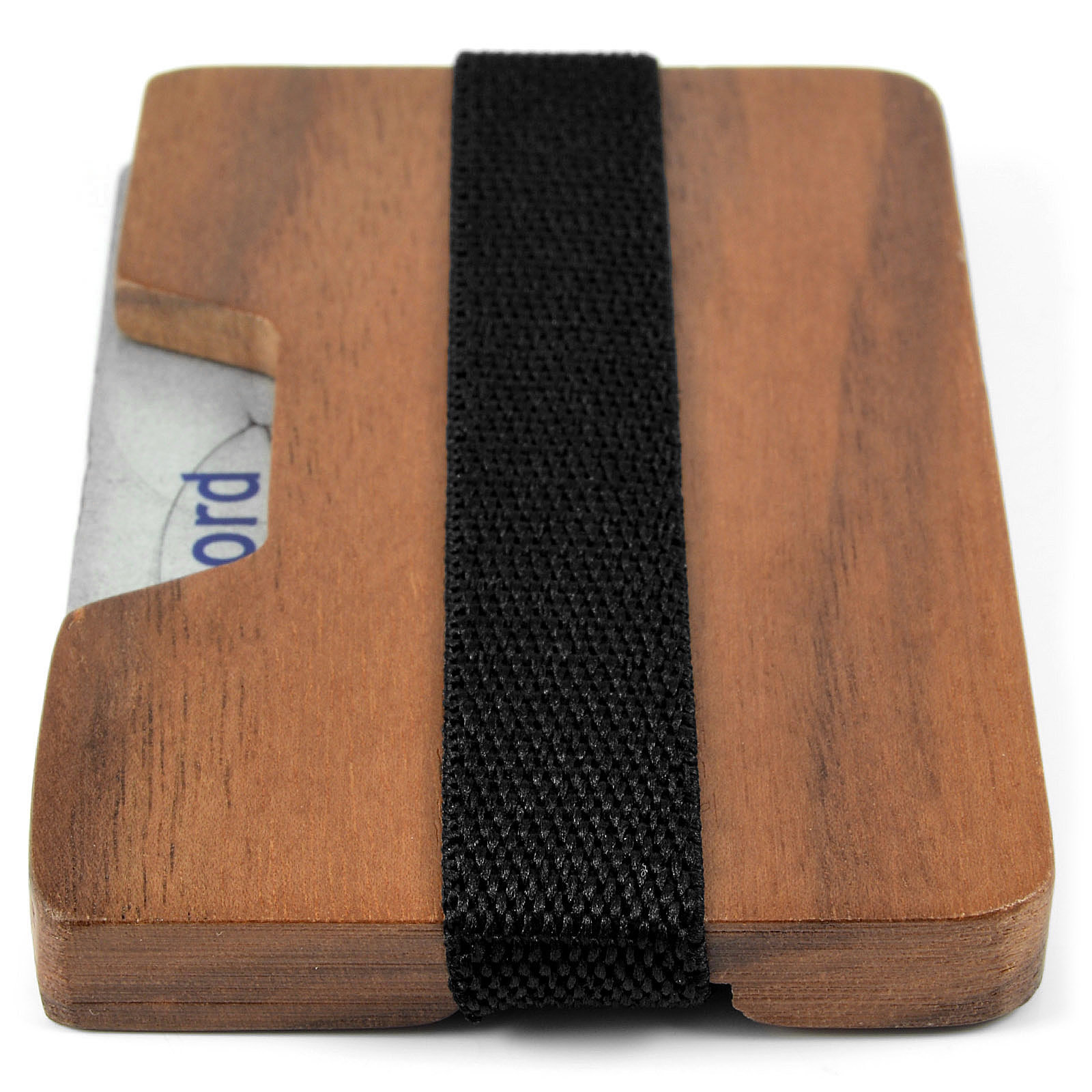 Portatessere e portamonete in legno di noce - 4