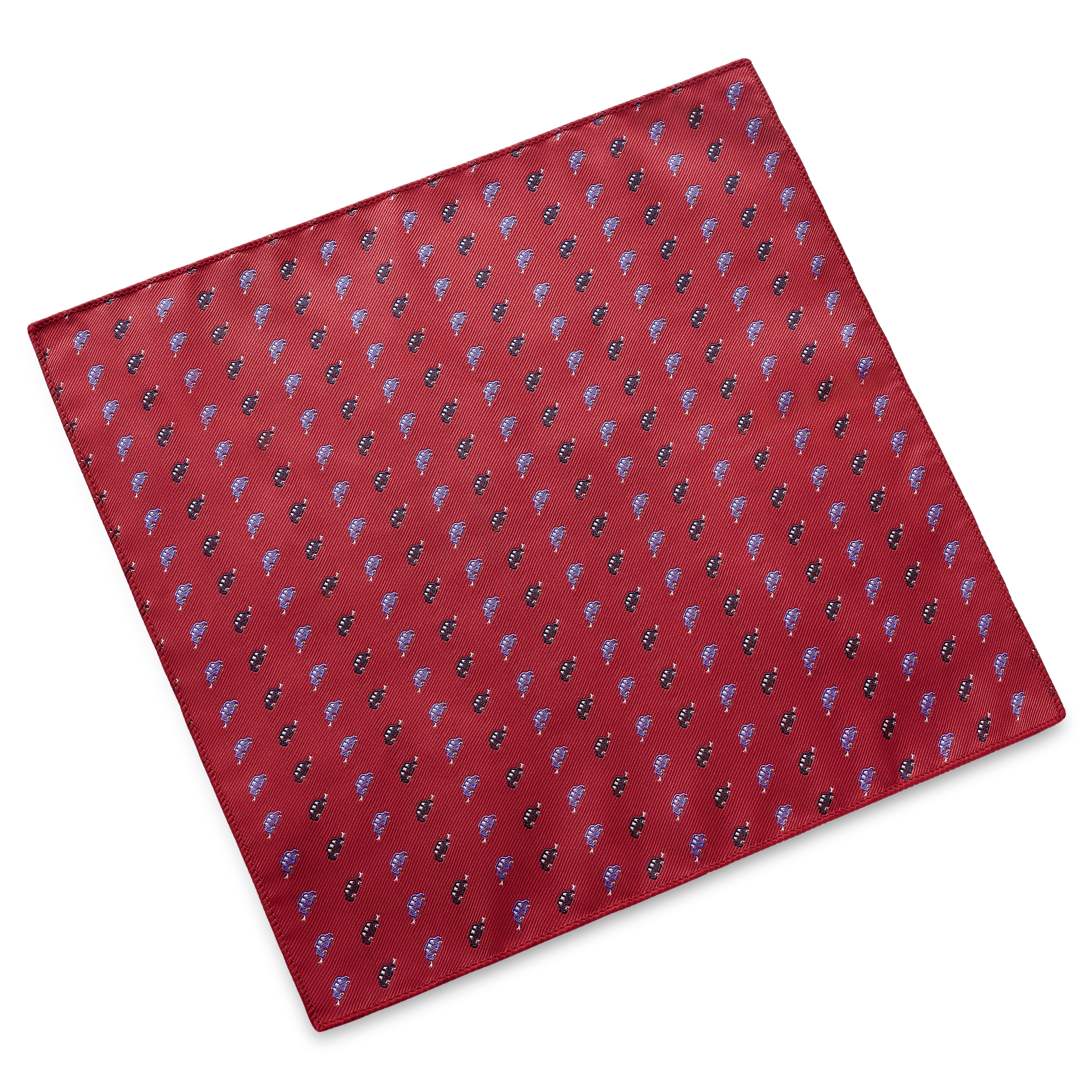Motos | Red Small Car Pocket Square - 2