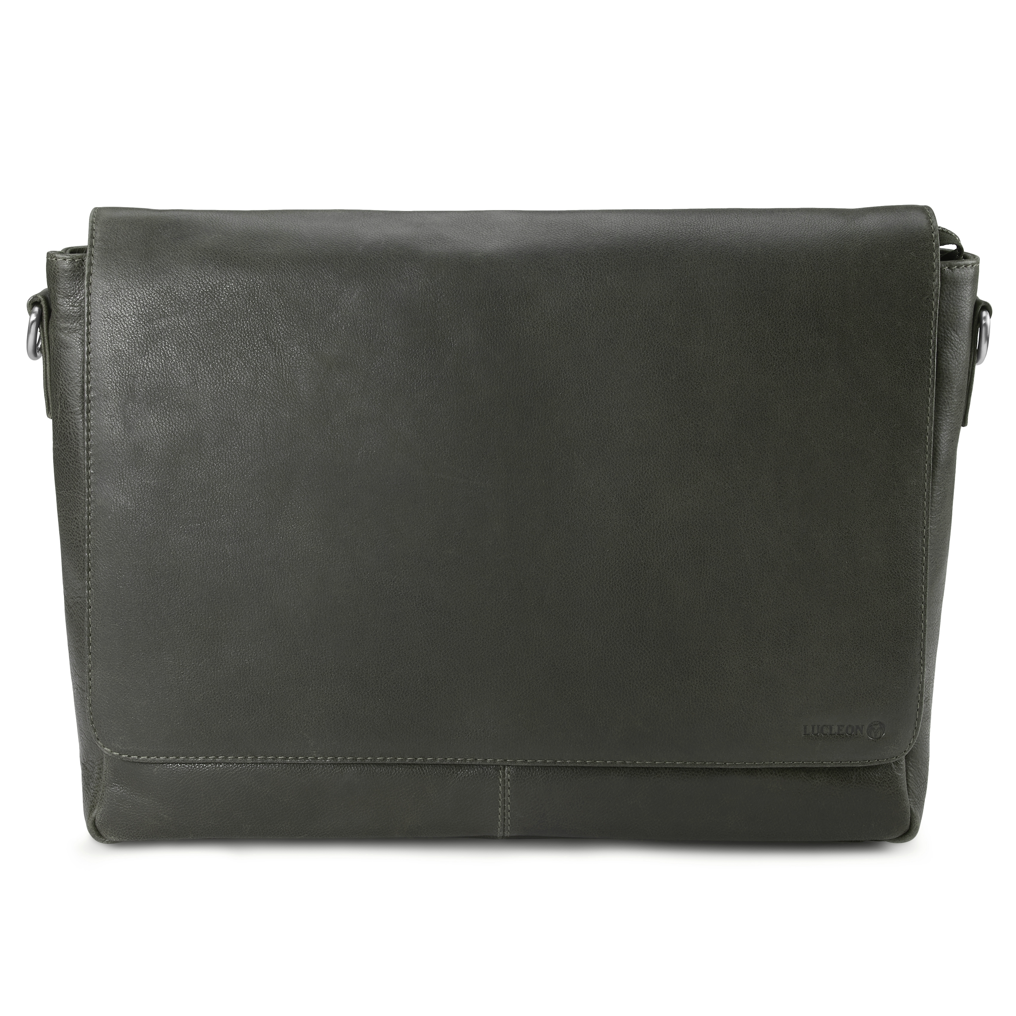 Licio Braungraue Leder Messenger Tasche - 2