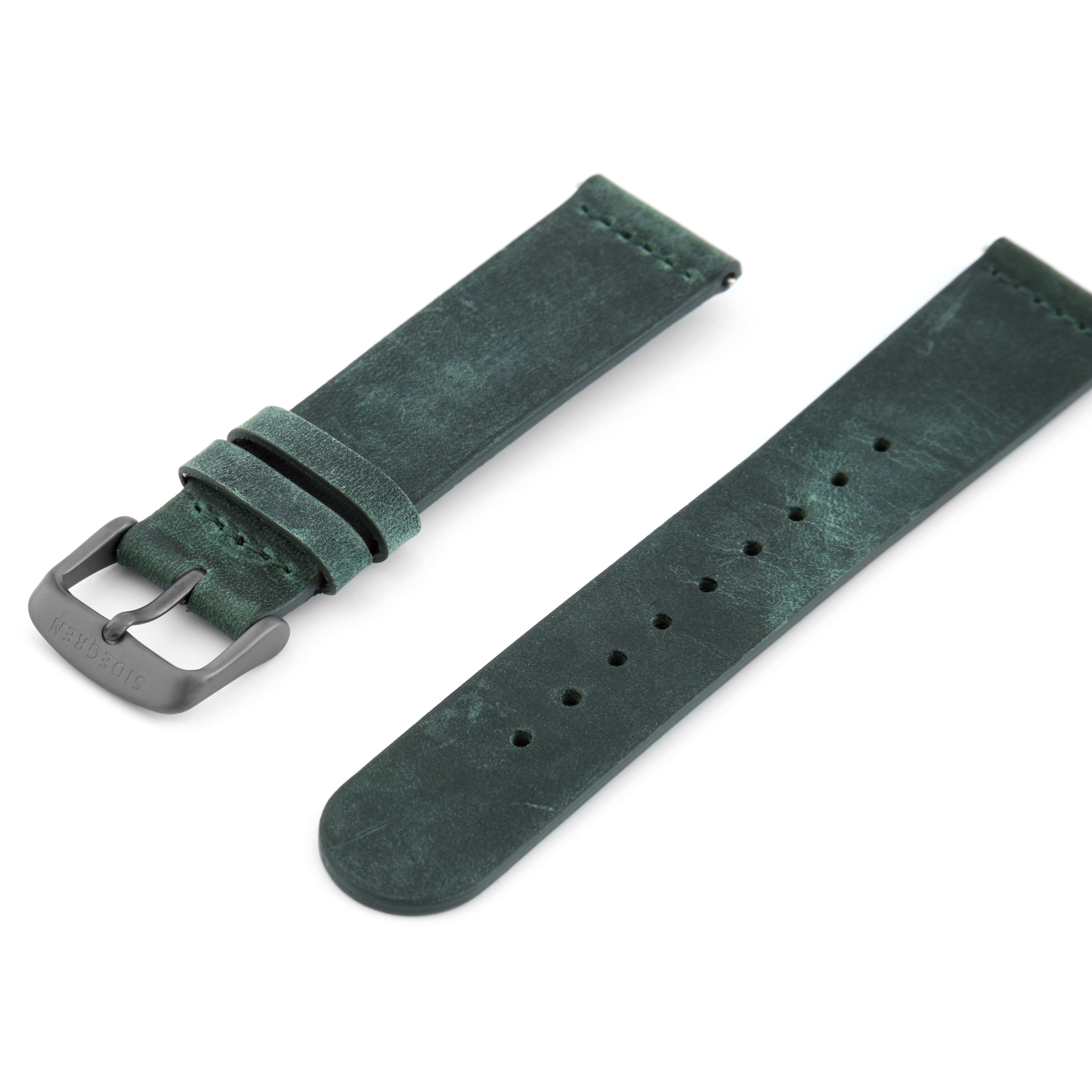 Green Watch Strap - Ash Gray Buckle - 2