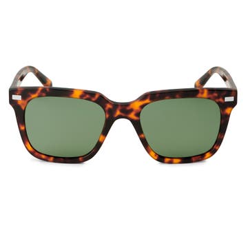 Слънчеви очила с костенуркови рамки и зелени поляризирани стъкла Wolfgang Thea