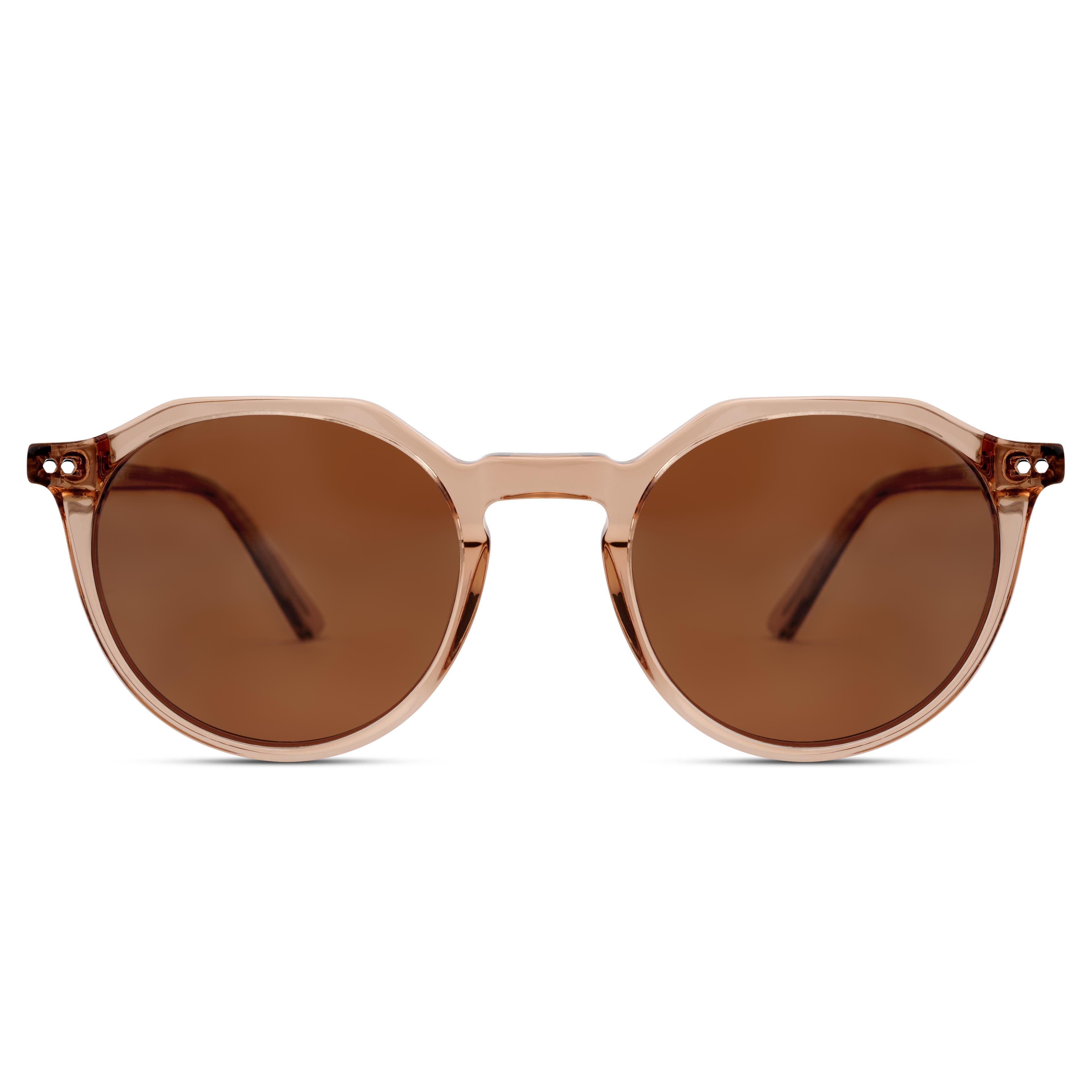 Occasus | Round Translucent Horn-rimmed Polarised Sunglasses