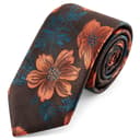 Dianthus | Gravata Floral Laranja Escuro e Turquesa de 7 cm Dianthus | Gravata Floral Laranja Escuro e Turquesa de 7 cm
