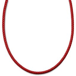 Tenvis | 1/5" (5 mm) Red Leather Necklace