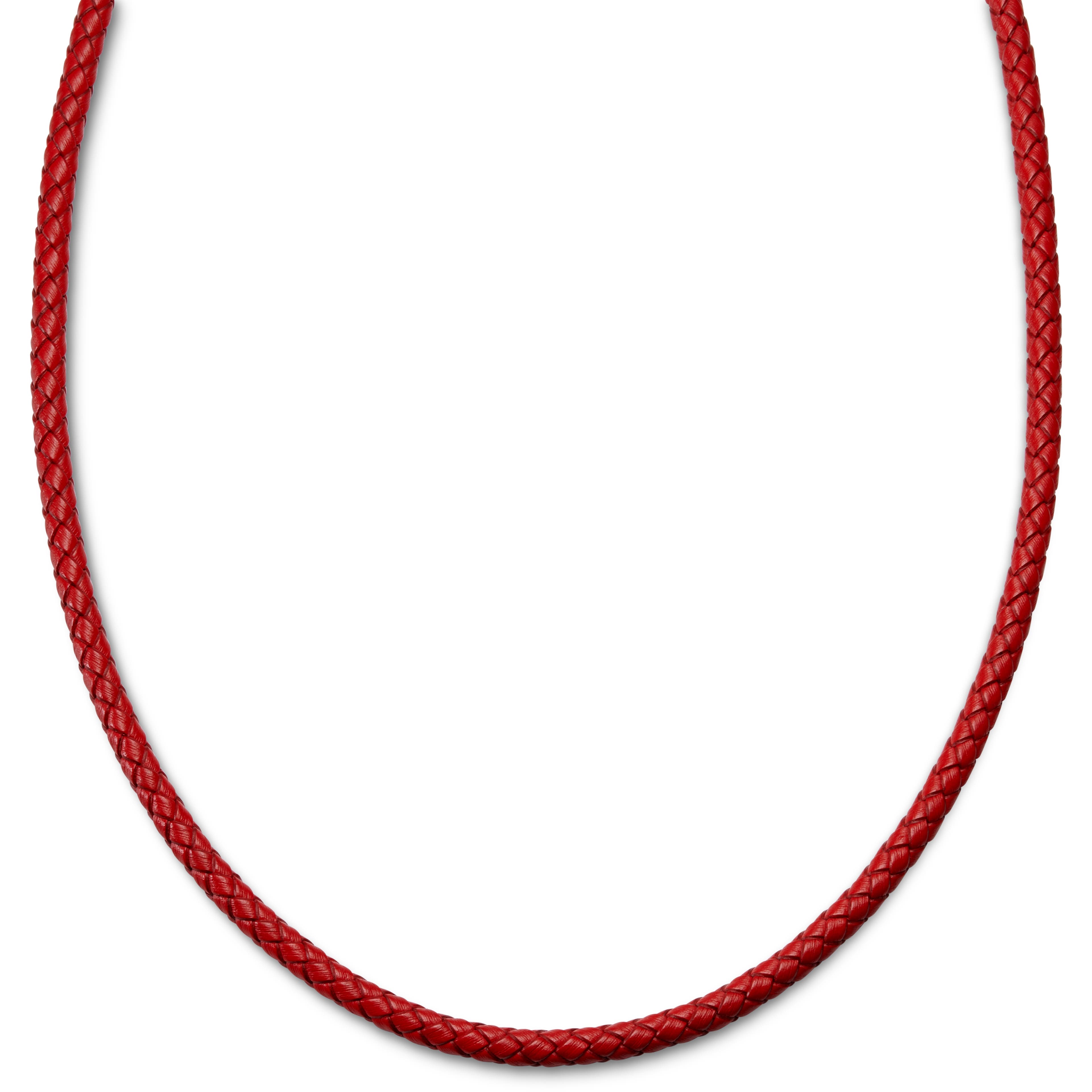 Tenvis | 5 mm Rød Læder Halskæde