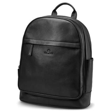 Small Black Full-Grain Leather Laptop Backpack Small Black Full-Grain Leather Laptop Backpack