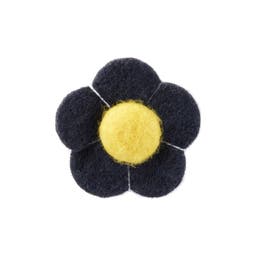 Navy & Yellow Felt Flower Lapel Pin