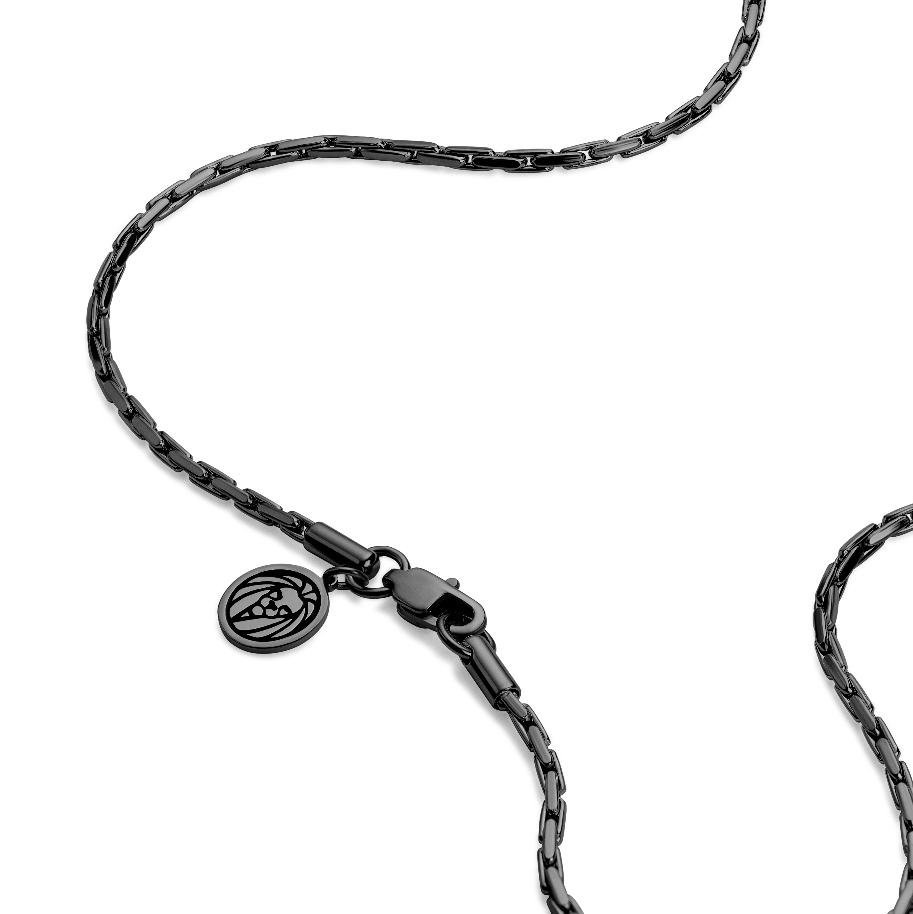 Essentials | 2 mm Gunmetal Black Rectangular Box Chain Necklace - 3