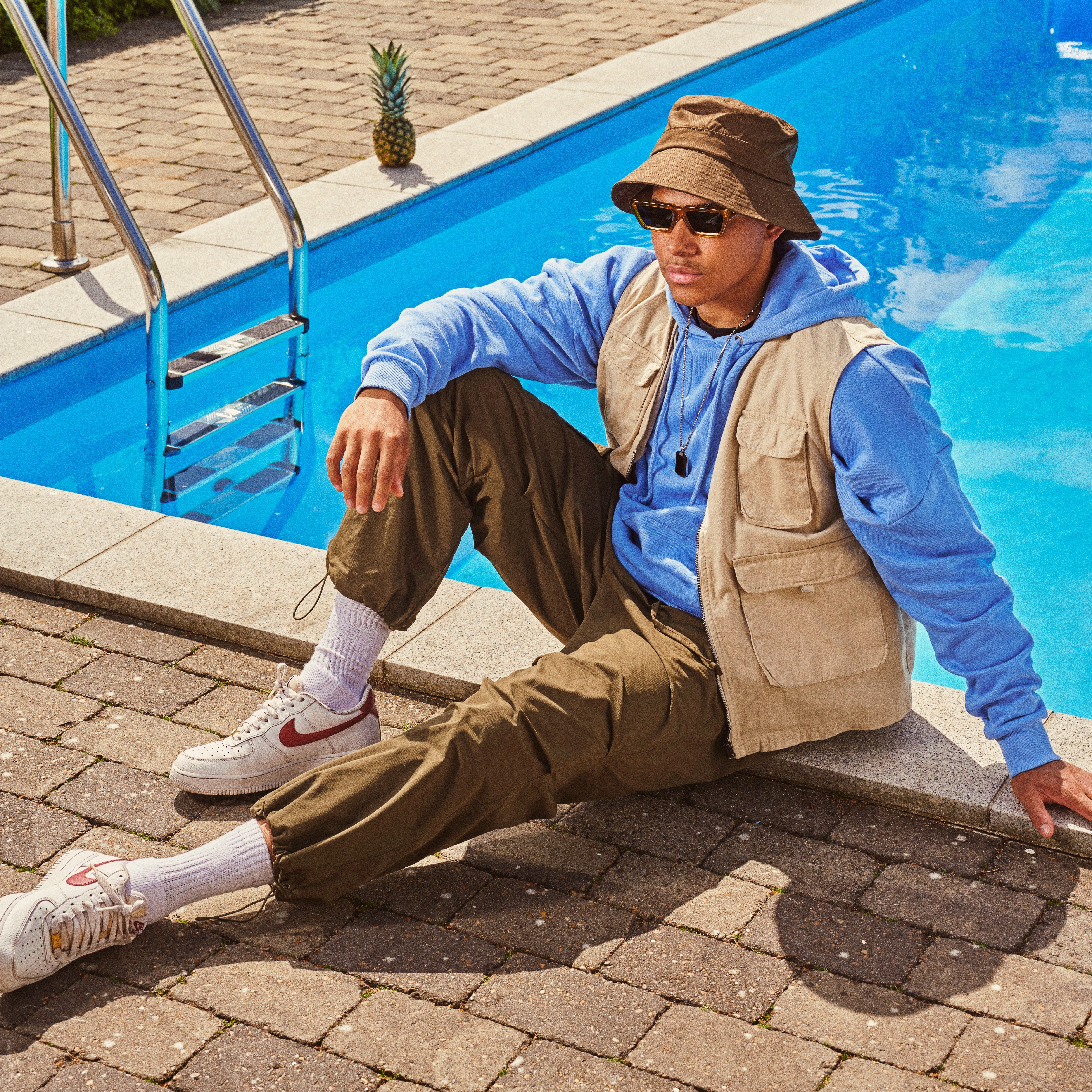 Lacuna | Armygrøn Bomuld Bucket Hat - 4