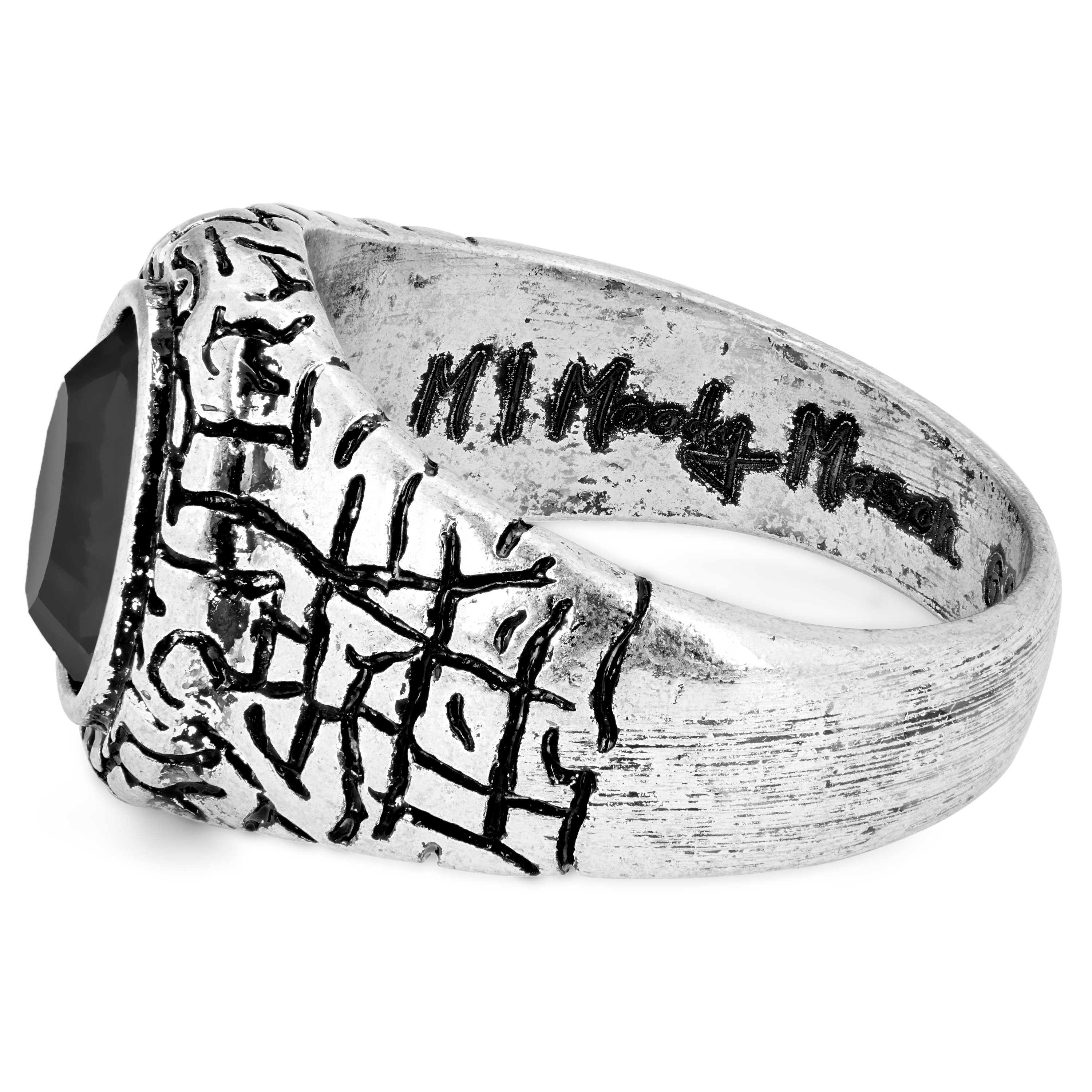 Chevalière Miles à pierre noire - 4