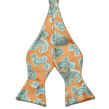 Orange self tie bow ties
