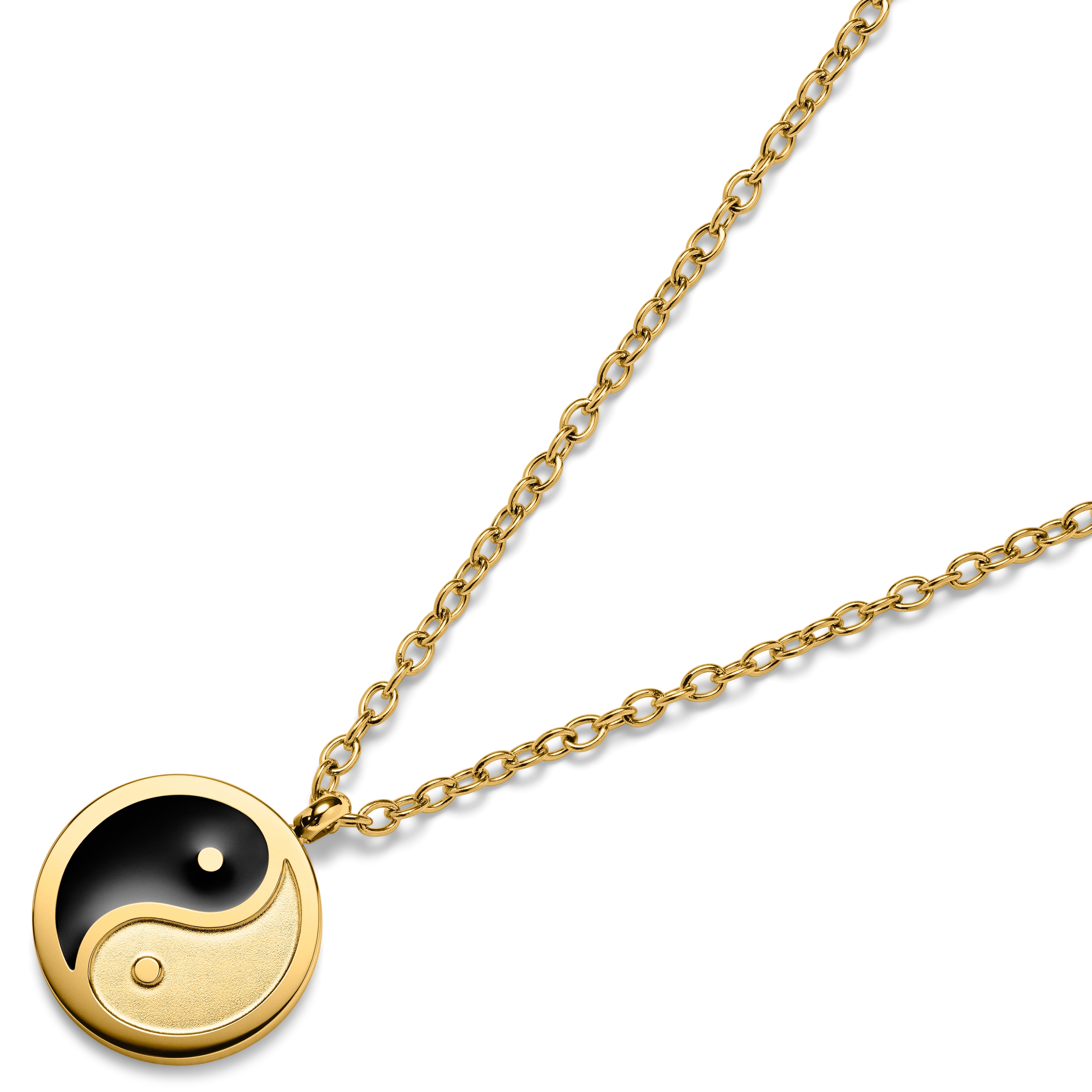 Unity | Gold-tone Yin and Yang Circle Necklace - 3